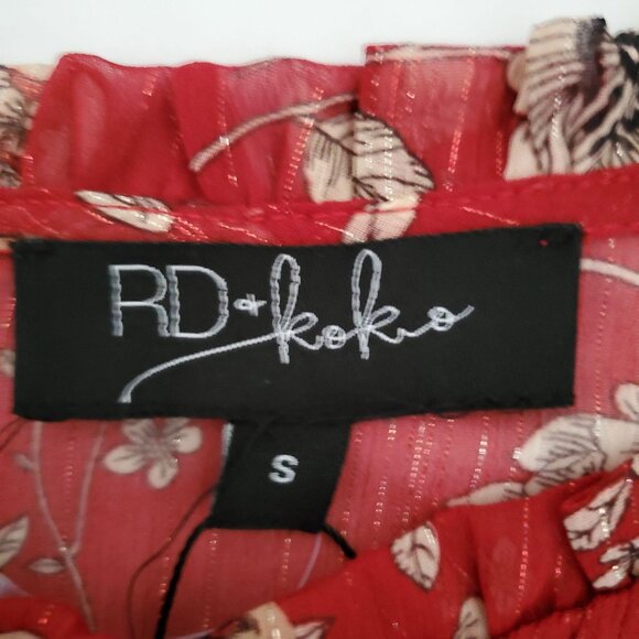 RD & KOKO Women's Long Sleeve Embroidered Fringe Kimono Blouse Size Small NWT - Picture 9 of 13